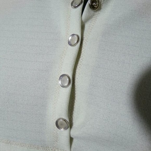 Lightweight 1/2 snap up Henley Top M Minty yellow Crew neck long sleeve Blouse - Picture 5 of 11